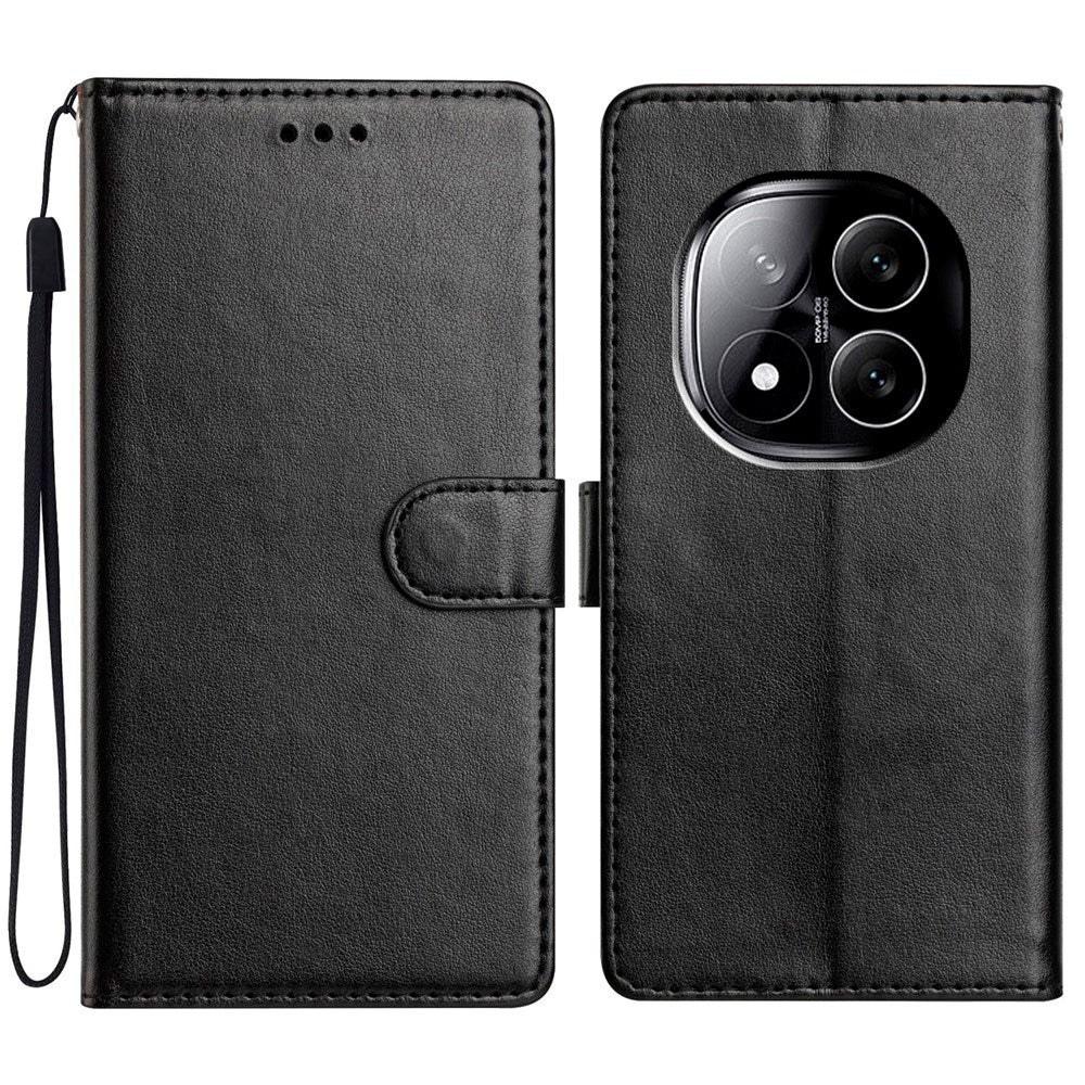 EIDERWOOD Xiaomi Redmi Note 14 Pro (5G) / Poco X7 Kunstskinn Flip Deksel m. Strop - Svart