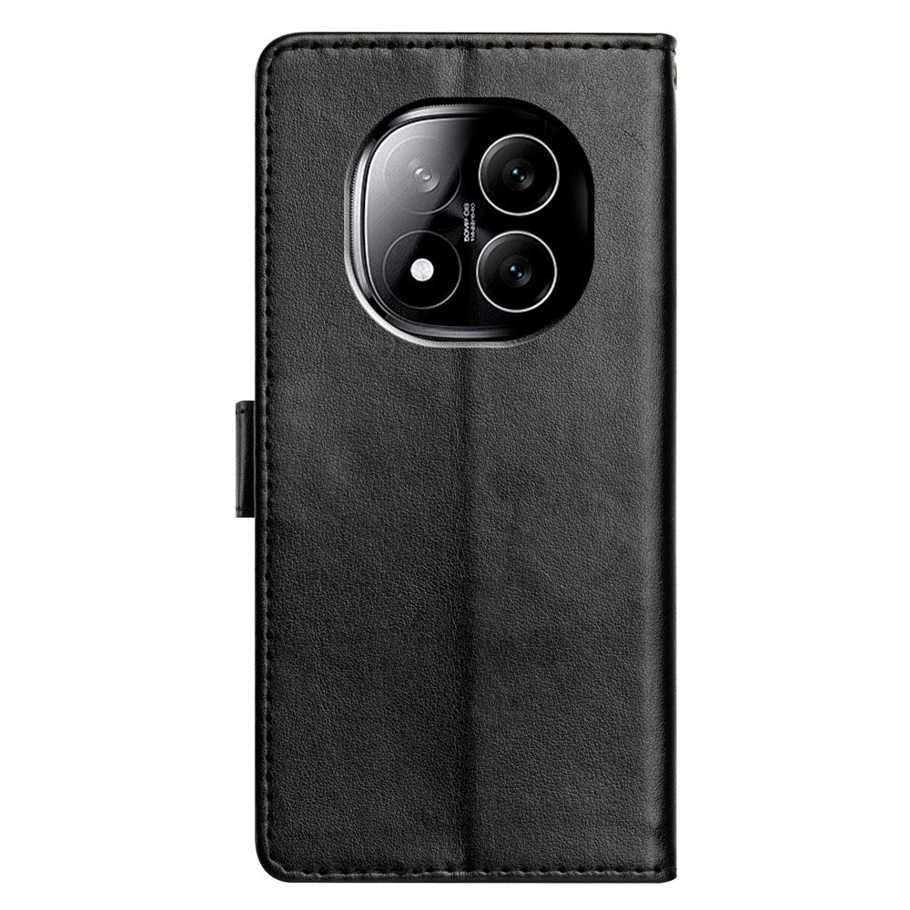 EIDERWOOD Xiaomi Redmi Note 14 Pro (5G) / Poco X7 Kunstskinn Flip Deksel m. Strop - Svart