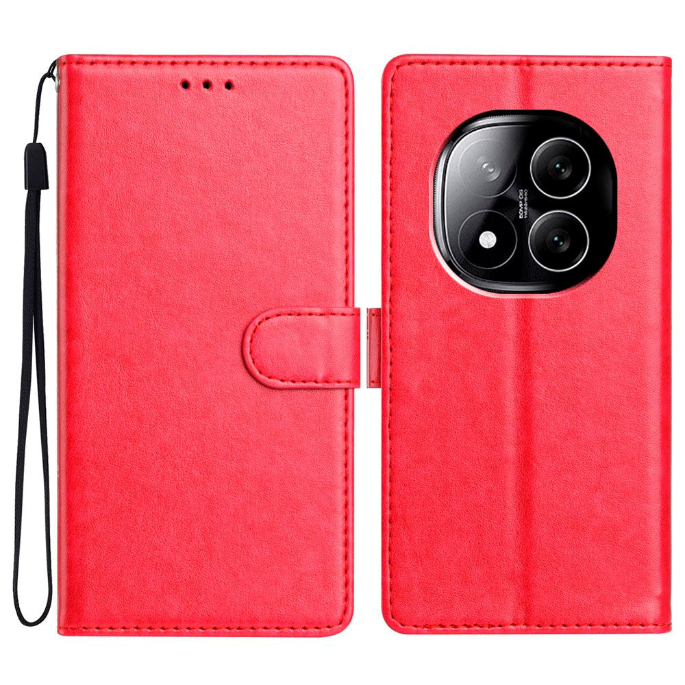 EIDERWOOD Xiaomi Redmi Note 14 Pro (5G) / Poco X7 Kunstskinn Flip Deksel m. Strop - Rød