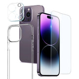 NORTHJO iPhone 14 Pro Max | 3-i-1 360° Beskyttelsessett med Deksel | Skjermbeskytter | Kameralinsebeskytter - Gjennomsiktig