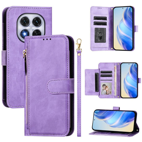 EIDERWOOD Xiaomi Redmi Note 14 Pro+ / 14 Pro (5G) Flip Deksel med Kortholder for 6 Kort & Glidelåslomme - Lilla