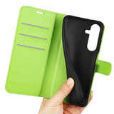 EIDERWOOD Samsung Galaxy S25+ (Plus) Støtsikker Lær Wallet Cover med Litchi Tekstur - Grønn