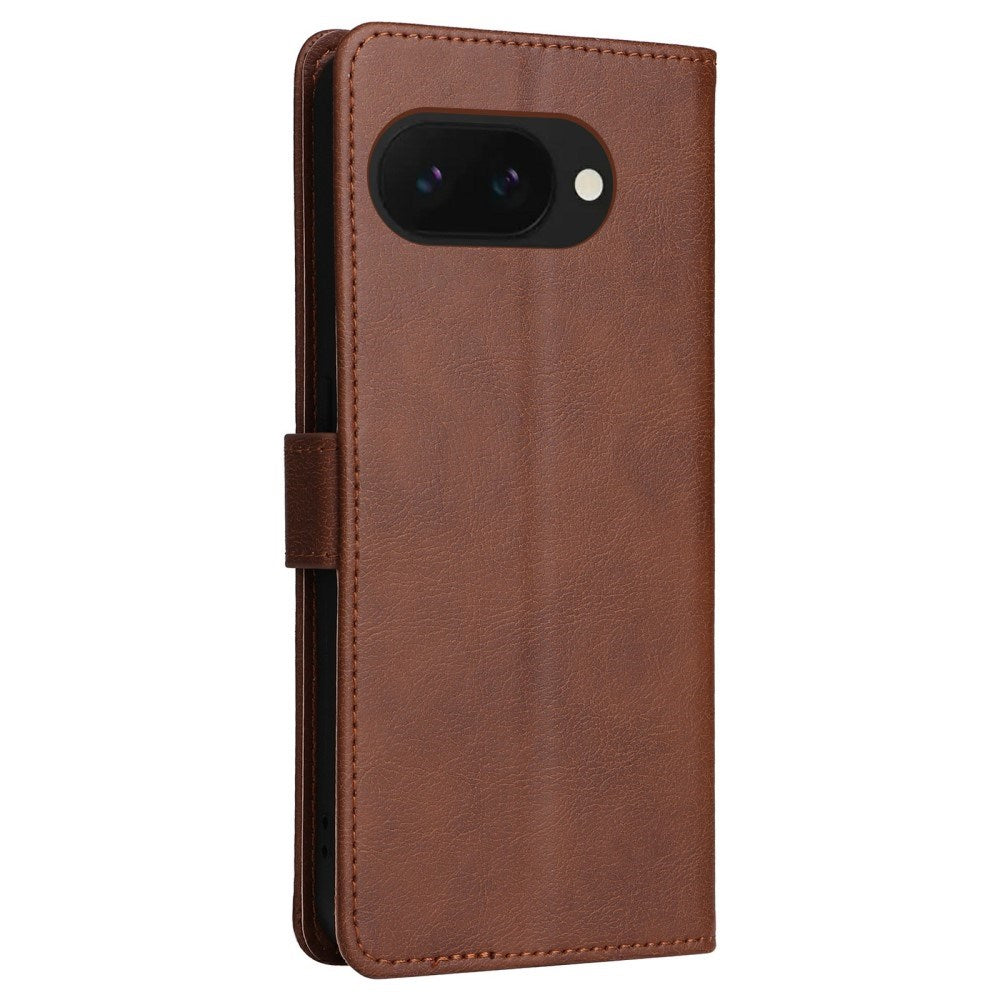 EIDERWOOD Google Pixel 9a Kunstskinn Flip Deksel m. Kortholder & Stropp - Brun