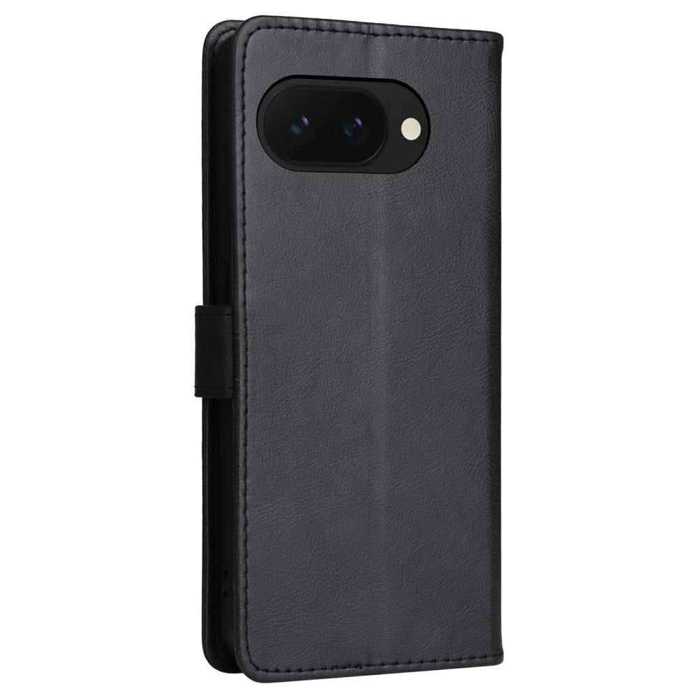 EIDERWOOD Google Pixel 9a Kunstskinn Flip Deksel m. Kortholder & Stropp - Svart