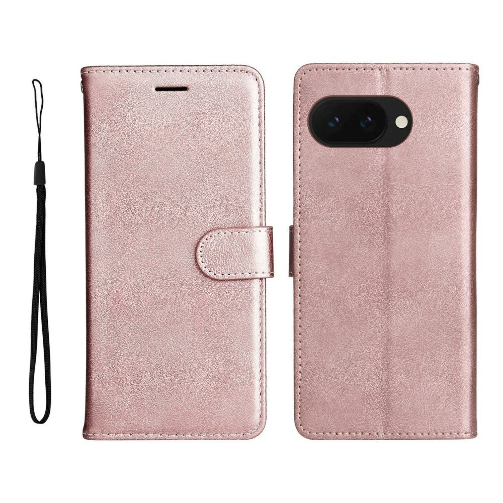 EIDERWOOD Google Pixel 9a Kunstskinn Flip Deksel m. Kortholder & Stropp - Rosa