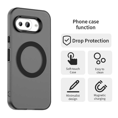 EIDERWOOD Google Pixel 9a Hybrid Plast Deksel - MagSafe Kompatibel - Gjennomsiktig / Svart
