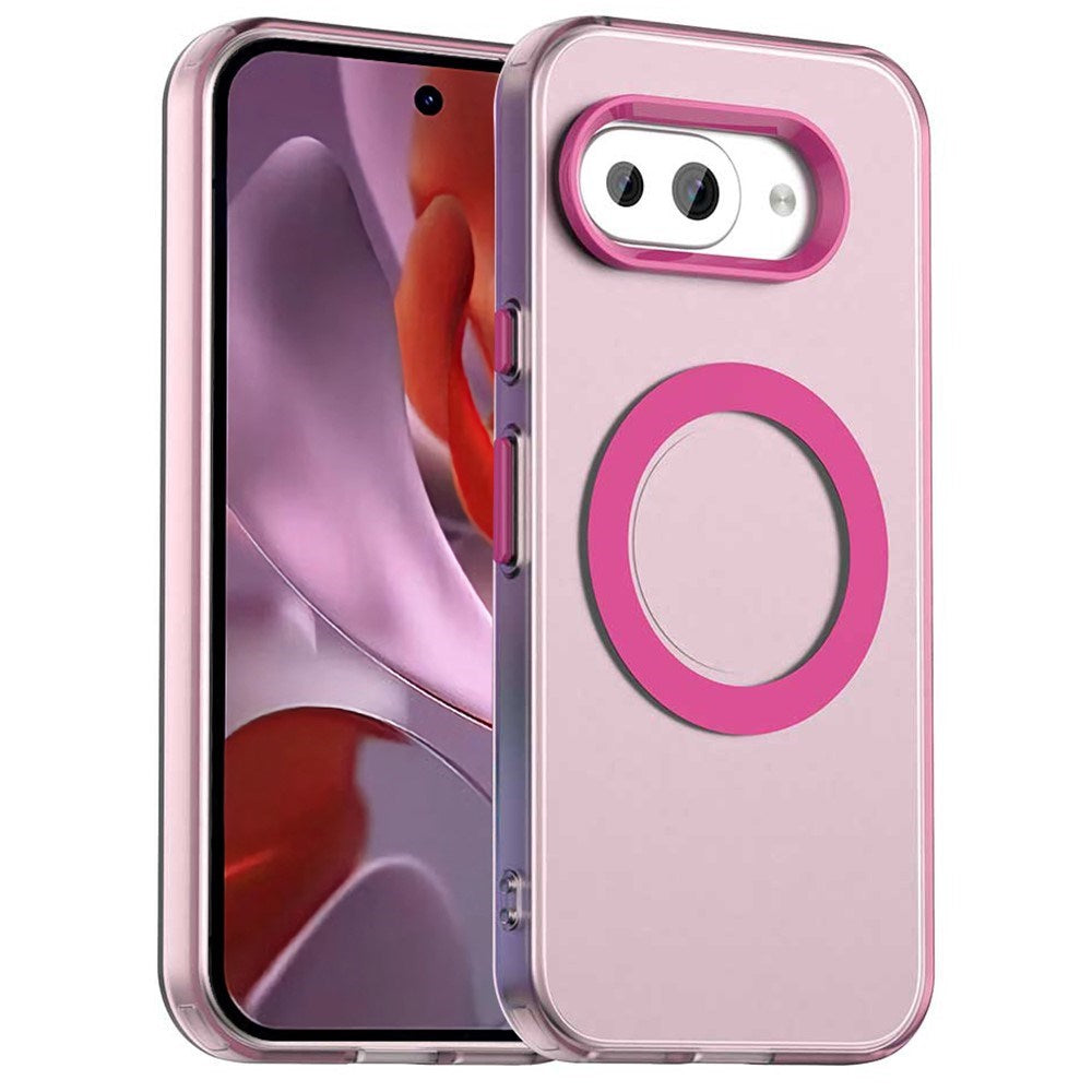 EIDERWOOD Google Pixel 9a Hybrid Plast Deksel - MagSafe Kompatibel - Gjennomsiktig / Rosa