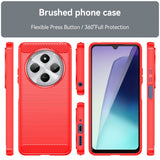 EIDERWOOD Xiaomi Redmi 14C Brushed Carbon Fiber Fleksibelt Plast Deksel - Rød