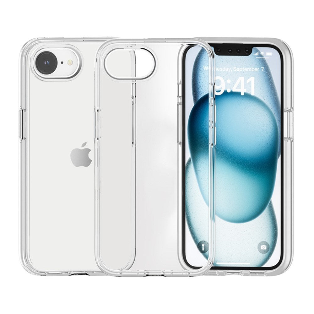 EIDERWOOD iPhone 17e / 16e Hybrid Plast Deksel med Forsterkede Hjørner - Gjennomsiktig