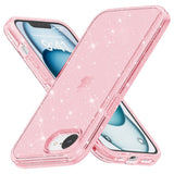 EIDERWOOD iPhone 17e / 16e Hybrid Glitter Plast Deksel - MagSafe Kompatibel - Rosa