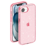 EIDERWOOD iPhone 17e / 16e Hybrid Glitter Plast Deksel - MagSafe Kompatibel - Rosa