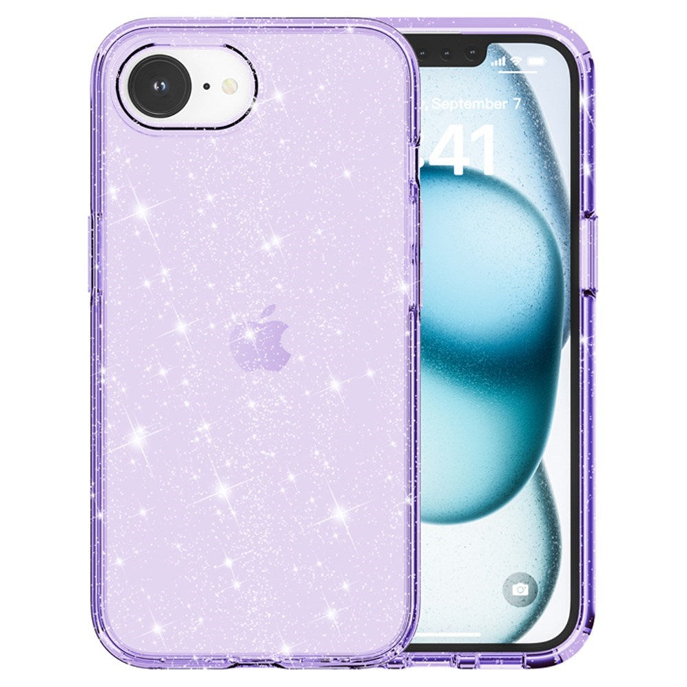EIDERWOOD iPhone 17e / 16e Hybrid Glitter Plast Deksel - MagSafe Kompatibel - Lilla