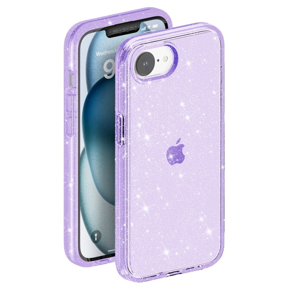 EIDERWOOD iPhone 17e / 16e Hybrid Glitter Plast Deksel - MagSafe Kompatibel - Lilla