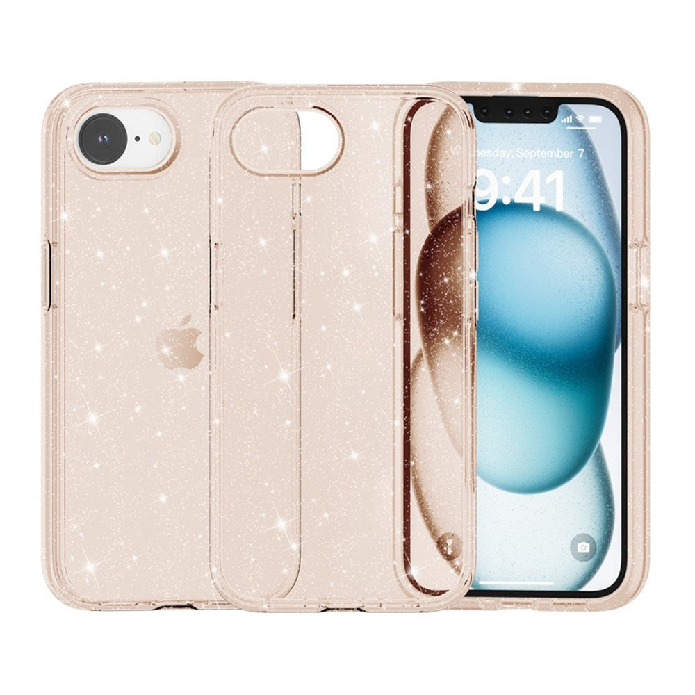 EIDERWOOD iPhone 17e / 16e Hybrid Glitter Plast Deksel - MagSafe Kompatibel - Gull