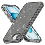 EIDERWOOD iPhone 17e / 16e Hybrid Glitter Plast Deksel - MagSafe Kompatibel - Svart