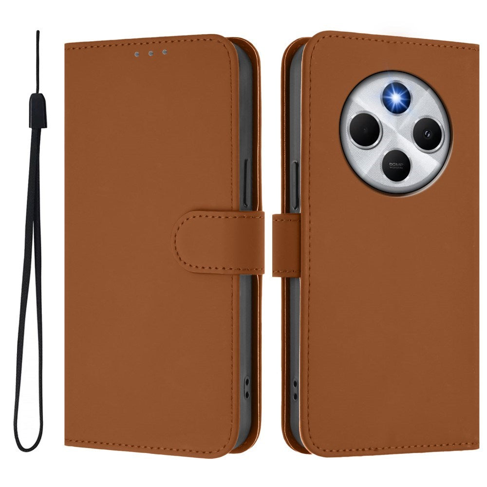 EIDERWOOD Xiaomi Redmi 14C Kunstskinn Flip Deksel m. Kortholder & Ståfunksjon - Brun