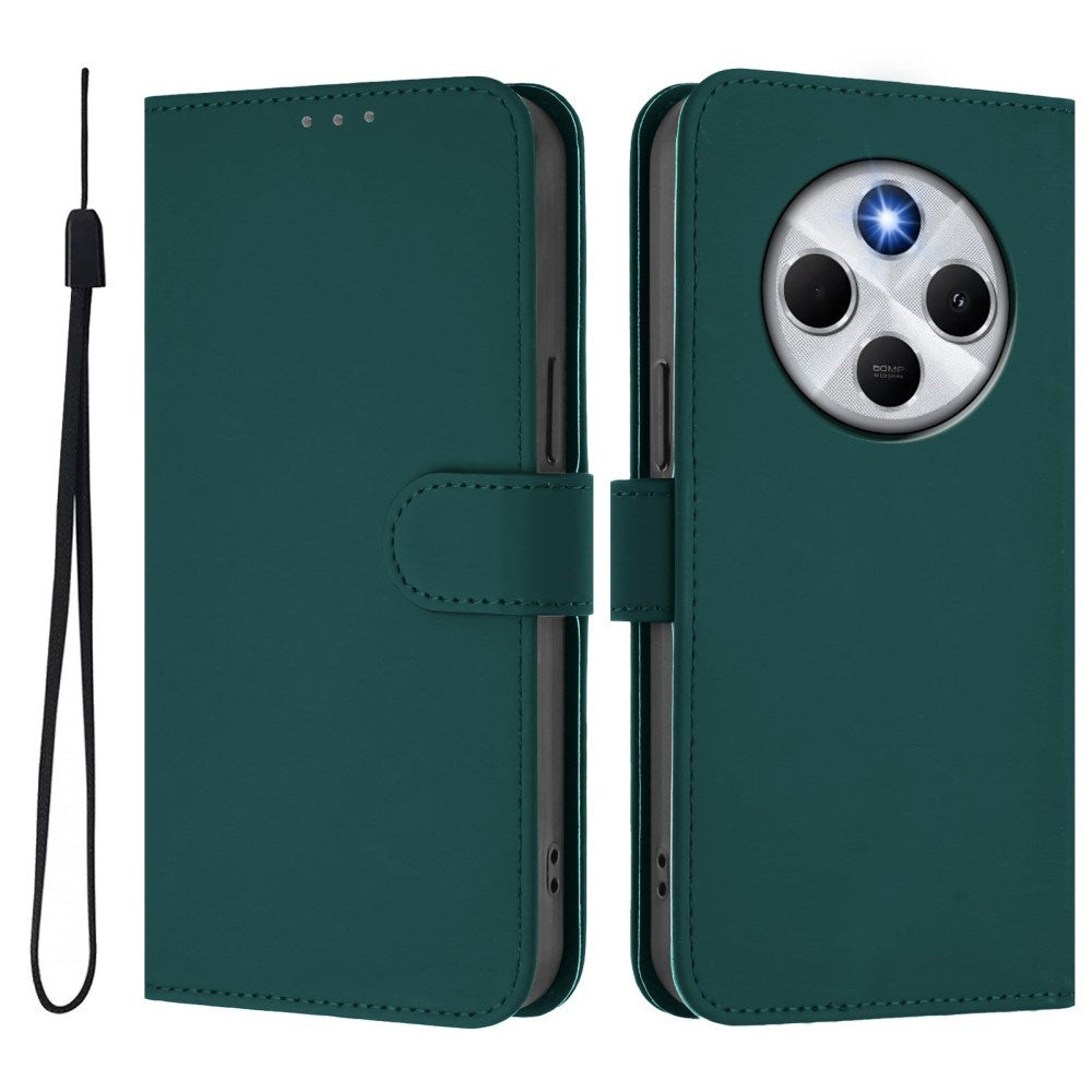 EIDERWOOD Xiaomi Redmi 14C Kunstskinn Flip Deksel m. Kortholder & Ståfunksjon - Grønn