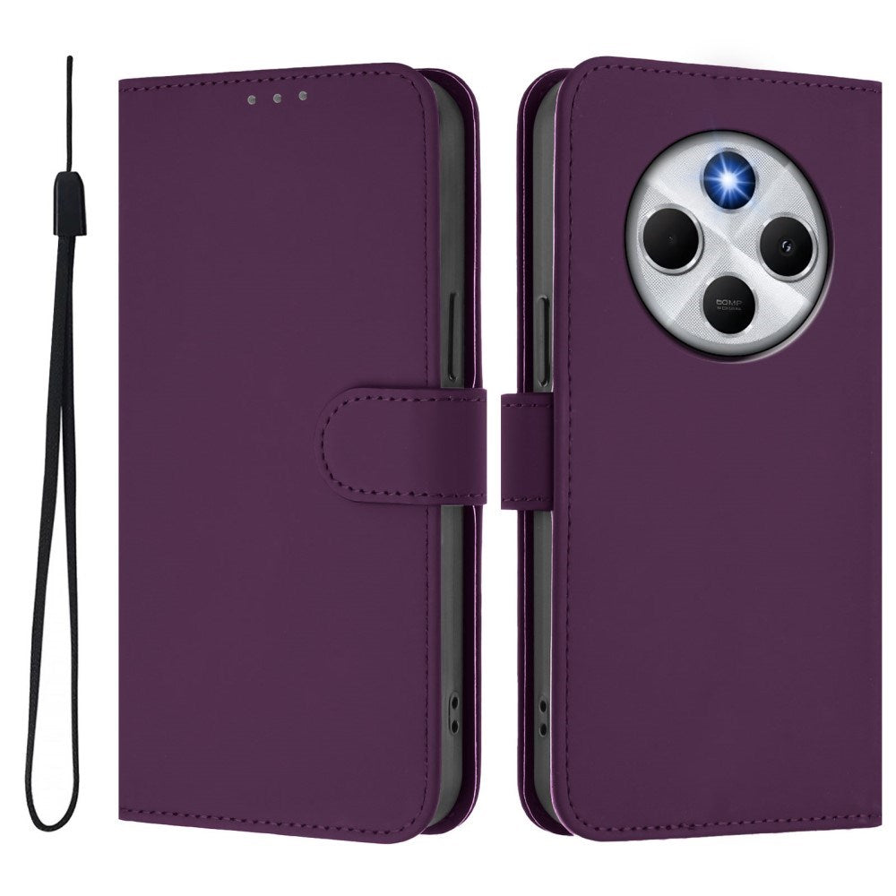 EIDERWOOD Xiaomi Redmi 14C Kunstskinn Flip Deksel m. Kortholder & Ståfunksjon - Mørk Lilla