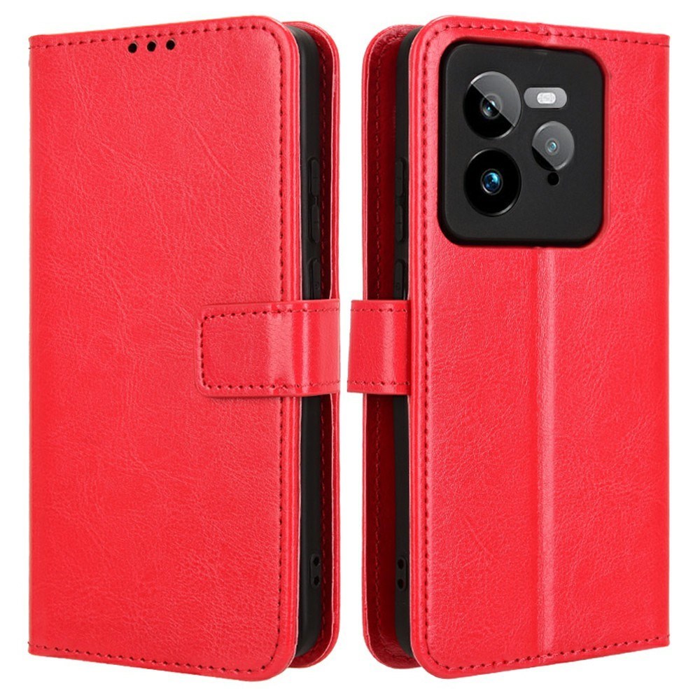 EIDERWOOD Realme GT 7 Pro (5G) Kunstskinn Flip Deksel m. Strop - Rød