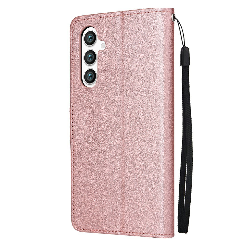 EIDERWOOD Samsung Galaxy S25+ (Plus) / S24+ (Plus) Flip Deksel i Kunstskinn med Lommebok og Stropp - Rose Gold