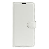 EIDERWOOD OnePlus 13 Støtsikker Lær Wallet Cover med Litchi Tekstur - Hvit