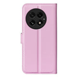 EIDERWOOD OnePlus 13 Støtsikker Lær Wallet Cover med Litchi Tekstur - Rosa