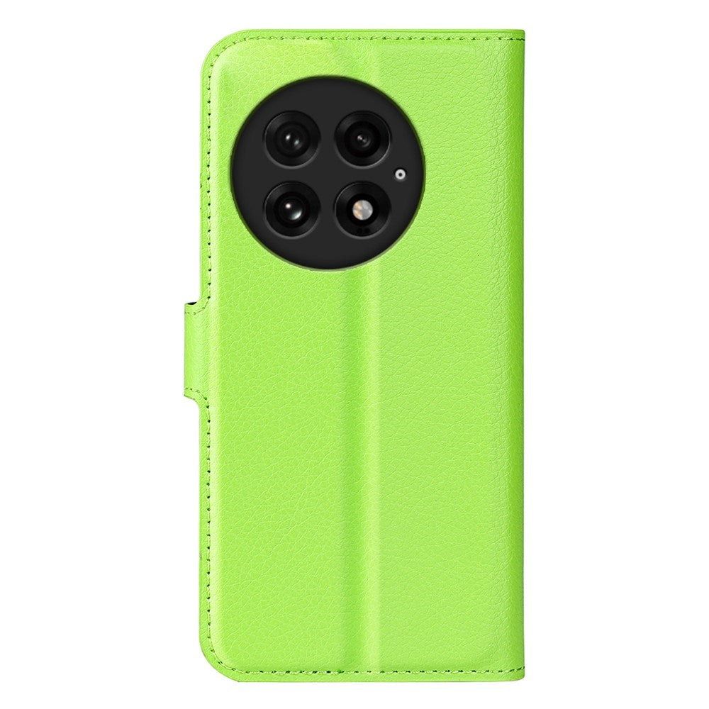 EIDERWOOD OnePlus 13 Støtsikker Lær Wallet Cover med Litchi Tekstur - Grønn