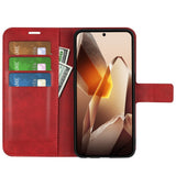EIDERWOOD OnePlus 13 Wallet Flip Deksel i Læder med Pung - Rød