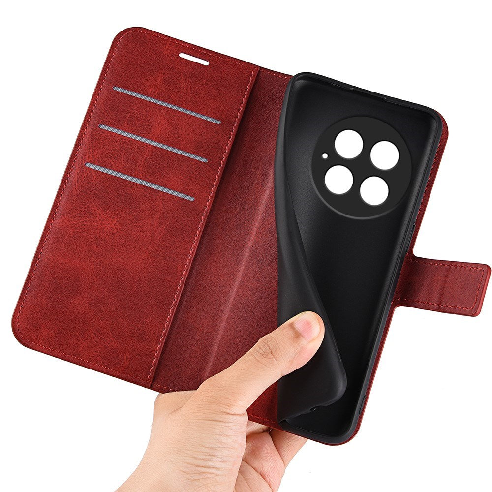 EIDERWOOD OnePlus 13 Wallet Flip Deksel i Læder med Pung - Rød