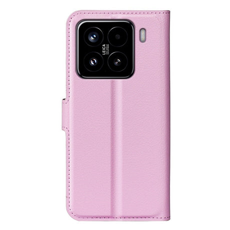 EIDERWOOD Xiaomi 15 Kunstskinn Flip Deksel m. Kortholder & Ståfunksjon - Rosa
