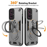EIDERWOOD Motorola Moto G55 Hybrid Håndverker Deksel m. Roterende Kickstand - Sølv