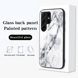 EIDERWOOD Samsung Galaxy S25 Ultra Hybrid Marmor Deksel m. Glass Bakside - Blå / Gull
