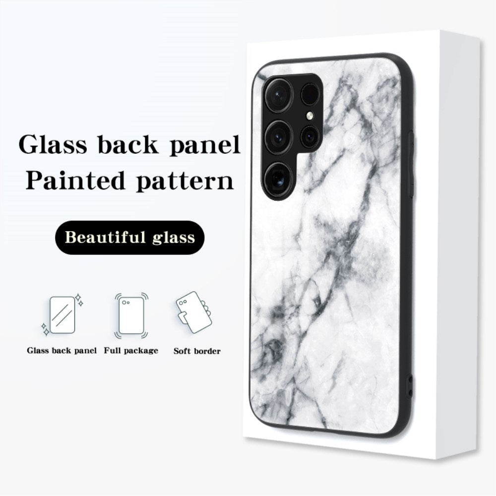 EIDERWOOD Samsung Galaxy S25 Ultra Hybrid Marmor Deksel m. Glass Bakside - Svart