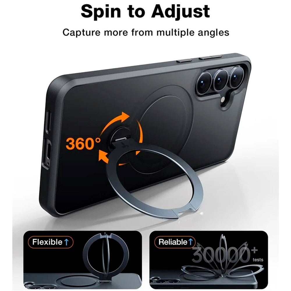 TORRAS Samsung Galaxy S25 Hybrid Deksel m. Kickstand - MagSafe Kompatibel - Svart