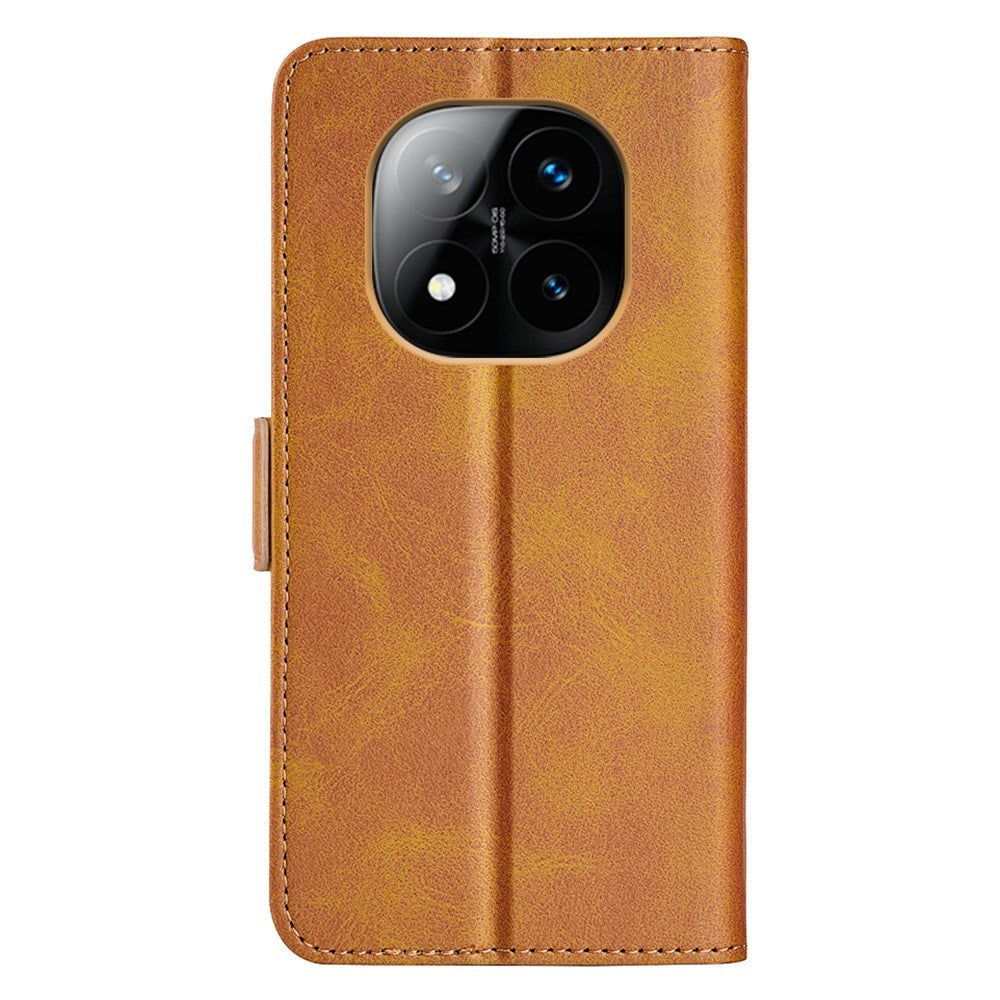 EIDERWOOD Xiaomi Redmi Note 14 Pro+ Kunstskinn Flip Deksel m. Kortholder & Ståfunksjon - Lysbrun