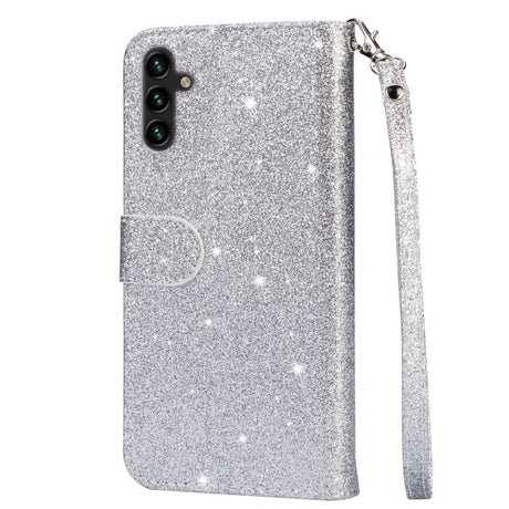 EIDERWOOD Samsung Galaxy A56 (5G) Glitter Flip Deksel m. Glidelåslomme & Ståfunksjon - Sølv
