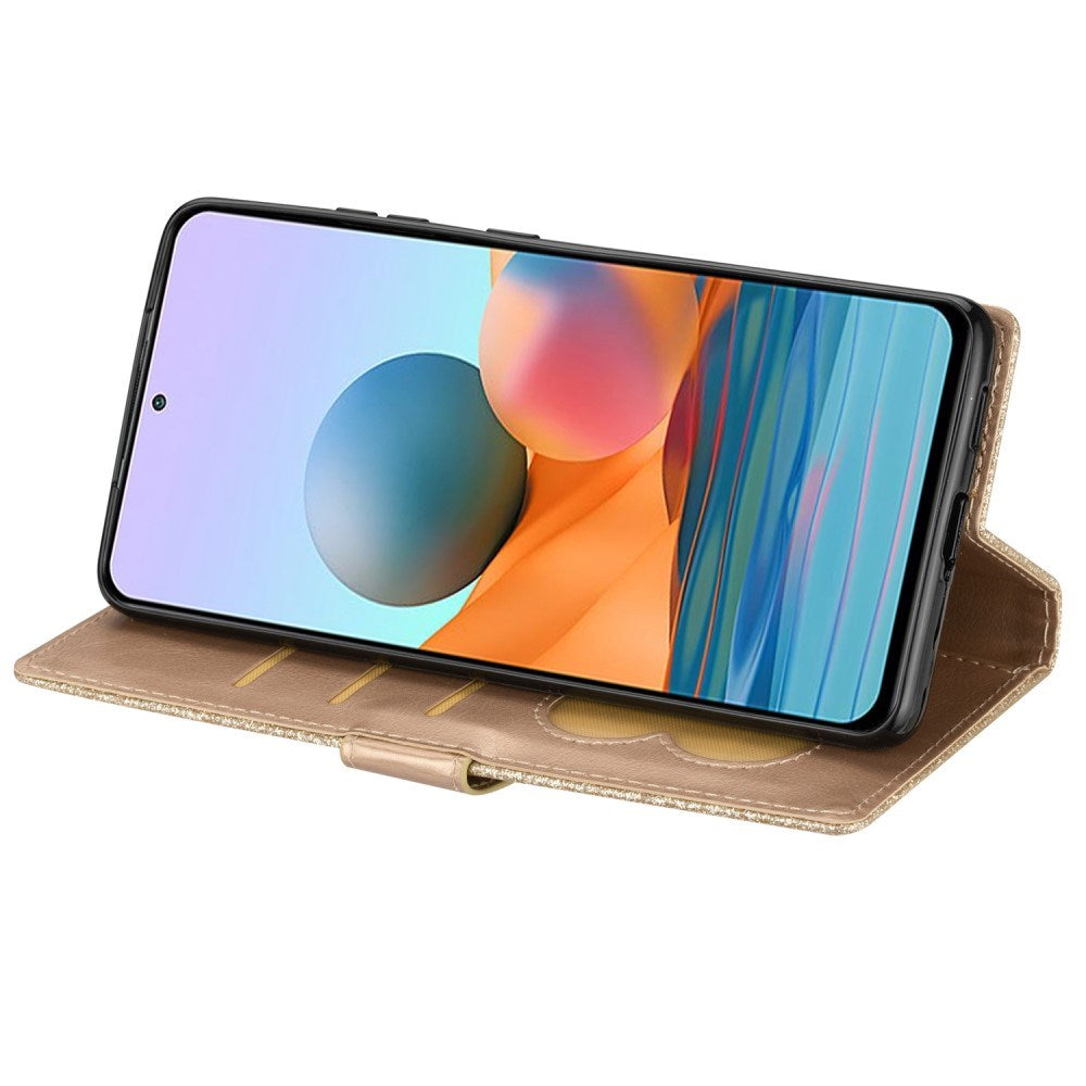 EIDERWOOD Samsung Galaxy A56 (5G) Glitter Flip Deksel m. Glidelåslomme & Ståfunksjon - Gull