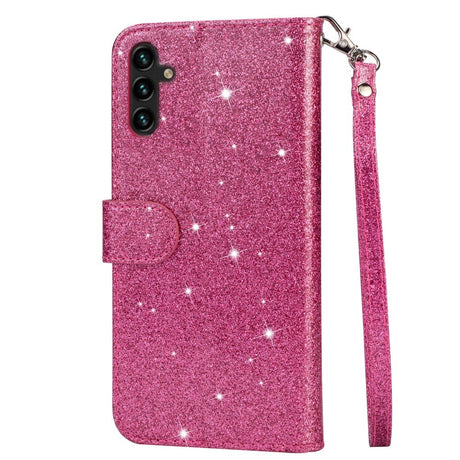 EIDERWOOD Samsung Galaxy A56 (5G) Glitter Flip Deksel m. Glidelåslomme & Ståfunksjon - Pink