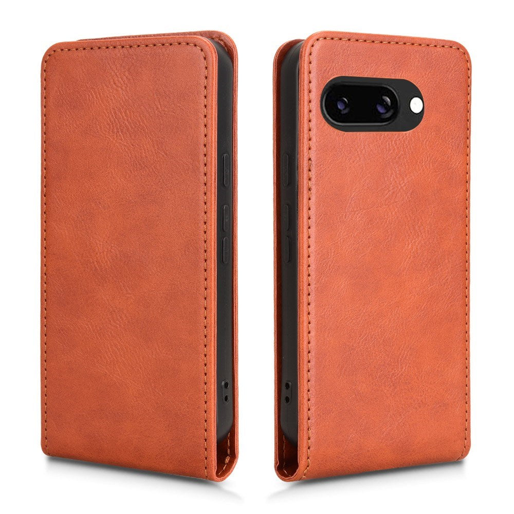 EIDERWOOD Google Pixel 9a Kunstskinn Flip Deksel m. Kortlomme - Oransje