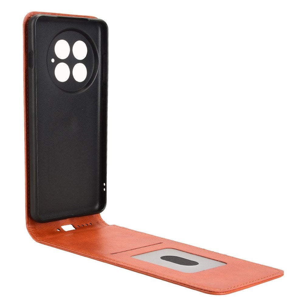 EIDERWOOD OnePlus 13 Kunstskinn Flip Deksel m. Kortlomme - Oransje