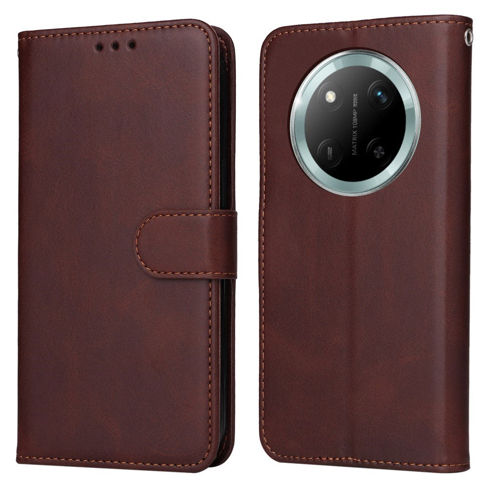 EIDERWOOD Honor Magic7 Lite Kunstskinn Flip Deksel m. Stropp - Brun