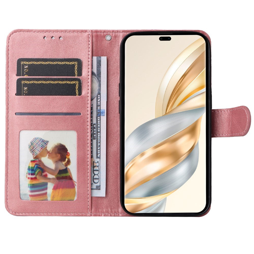 EIDERWOOD Honor Magic7 Lite Kunstskinn Flip Deksel m. Stropp - Rosa