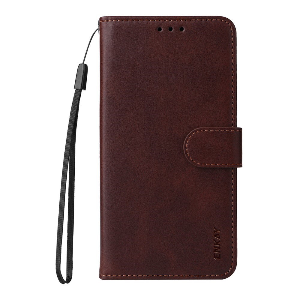 EIDERWOOD Samsung Galaxy A56 (5G) / A36 (5G) 2-i-1 Kunstskinn Flip Deksel med Skjermbeskyttelsesglass - Brun