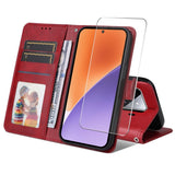 EIDERWOOD Xiaomi 15 Kunstskinn Flip Deksel med Stropp & Skjermbeskytter - Rød