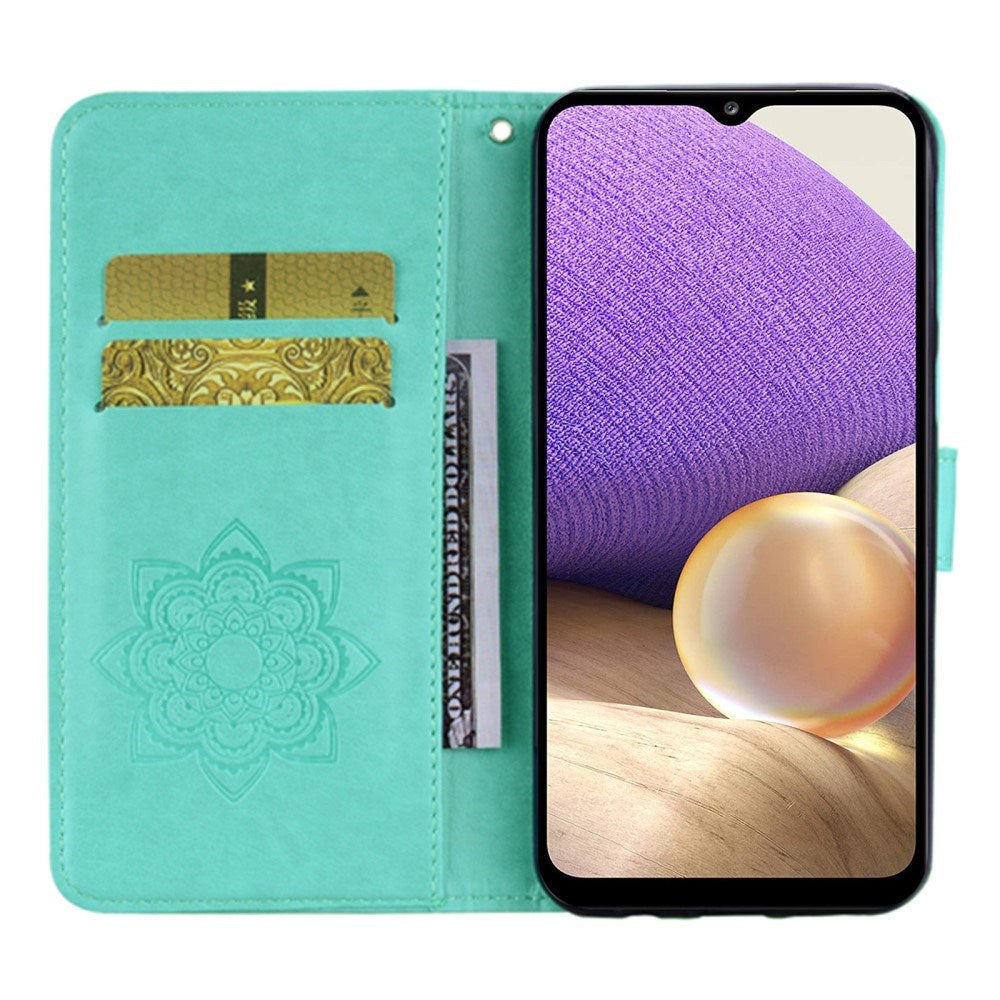 EIDERWOOD Samsung Galaxy S25 Kunstskinn Flip Deksel m. Uglemotiv - Turkis