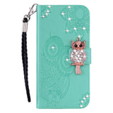 EIDERWOOD Samsung Galaxy S25 Kunstskinn Flip Deksel m. Uglemotiv - Turkis