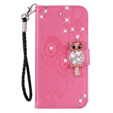 EIDERWOOD Samsung Galaxy S25+ (Plus) Kunstskinn Flip Deksel m. Uglemotiv - Rosa