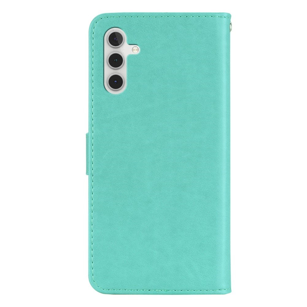 EIDERWOOD Samsung Galaxy S25+ (Plus) Kunstskinn Flip Deksel m. Uglemotiv - Turkis