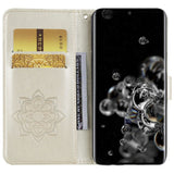 EIDERWOOD Samsung Galaxy S25 Ultra Kunstskinn Flip Deksel m. Uglemotiv - Gull