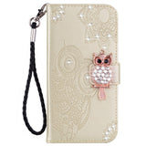 EIDERWOOD Samsung Galaxy S25 Ultra Kunstskinn Flip Deksel m. Uglemotiv - Gull